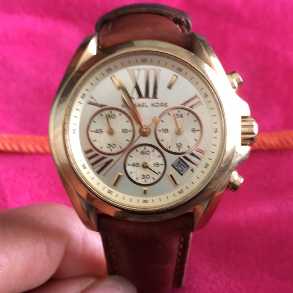 Michael Kors leather gold watch